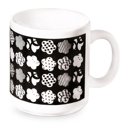 Caneca Floral Mosaico Preta