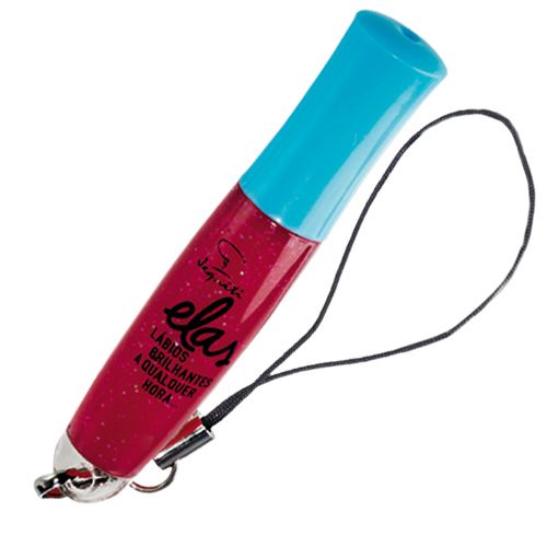 Gloss Chaveiro Elas Rosa Chic com Glitter